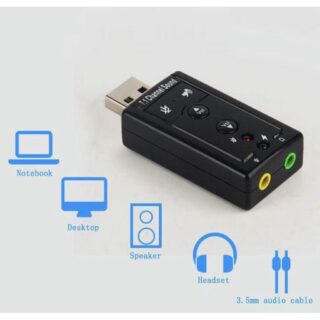 Mini External USB Sound Card 7.1 CH 3D Audio Adapter With 3.5mm Headset For PC Notebook
